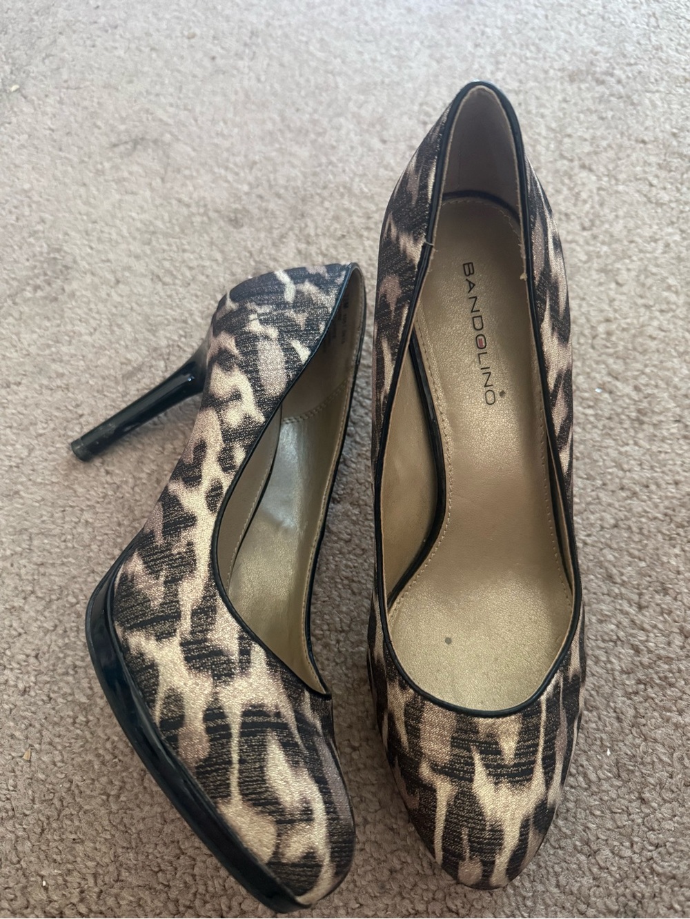 Bandolino Leopard-Print Platform Stiletto Pumps in Brown and Black